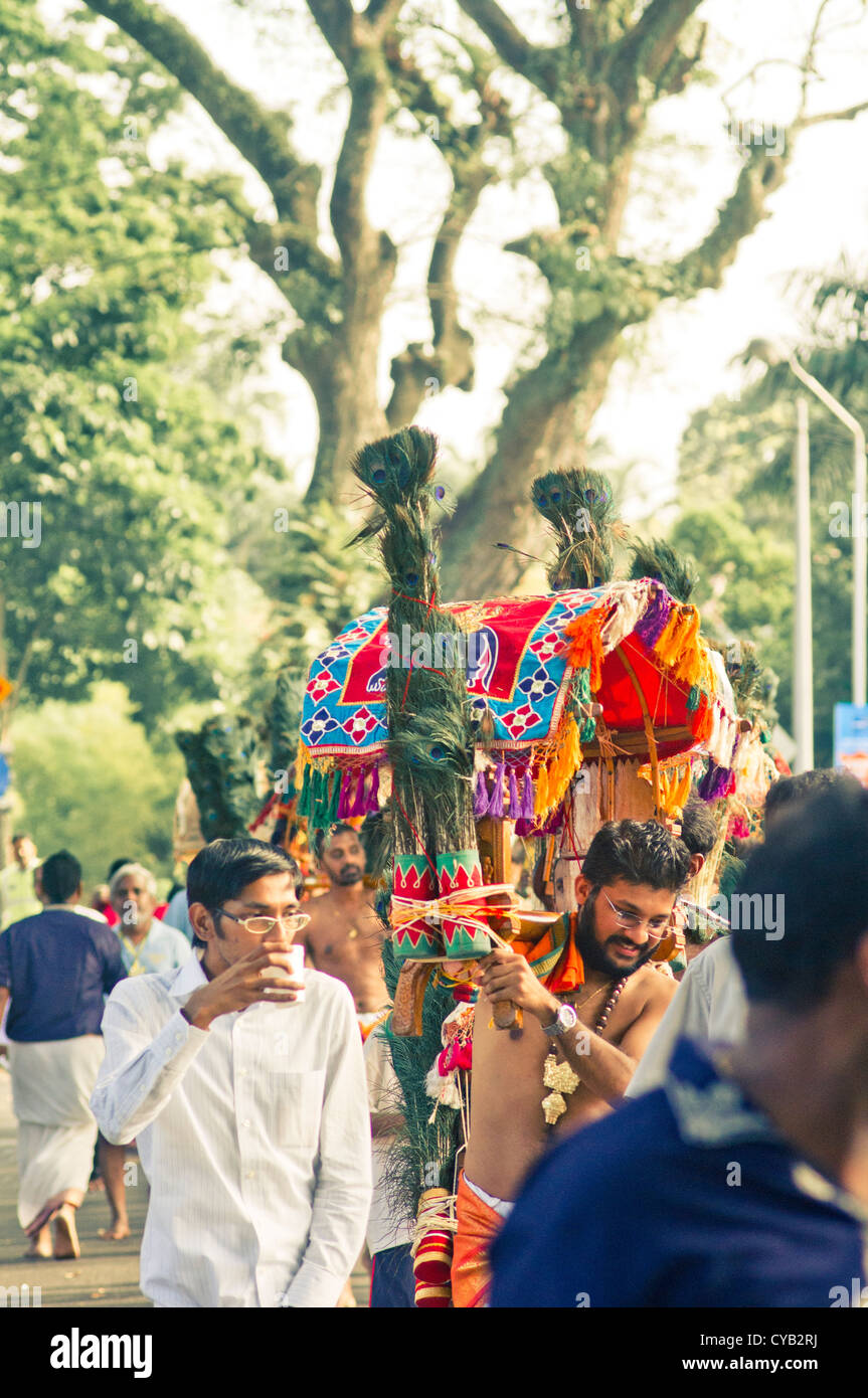 Festival Thaipusam, fête des hindous à Penang, Malaisie 2011. Banque D'Images