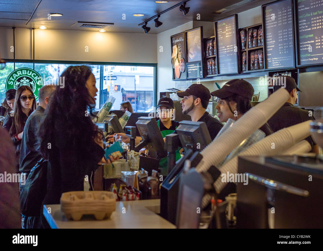 66Th STREET STARBUCKS & 3e avenue Banque D'Images