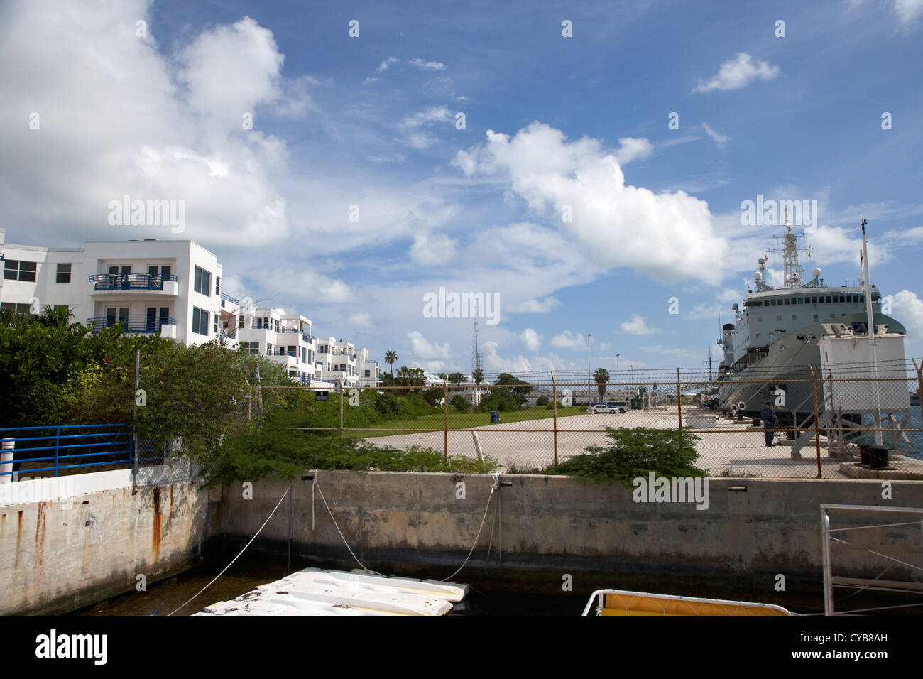 Les navires de guerre et de la marine us naval station port de Key West en Floride usa Banque D'Images