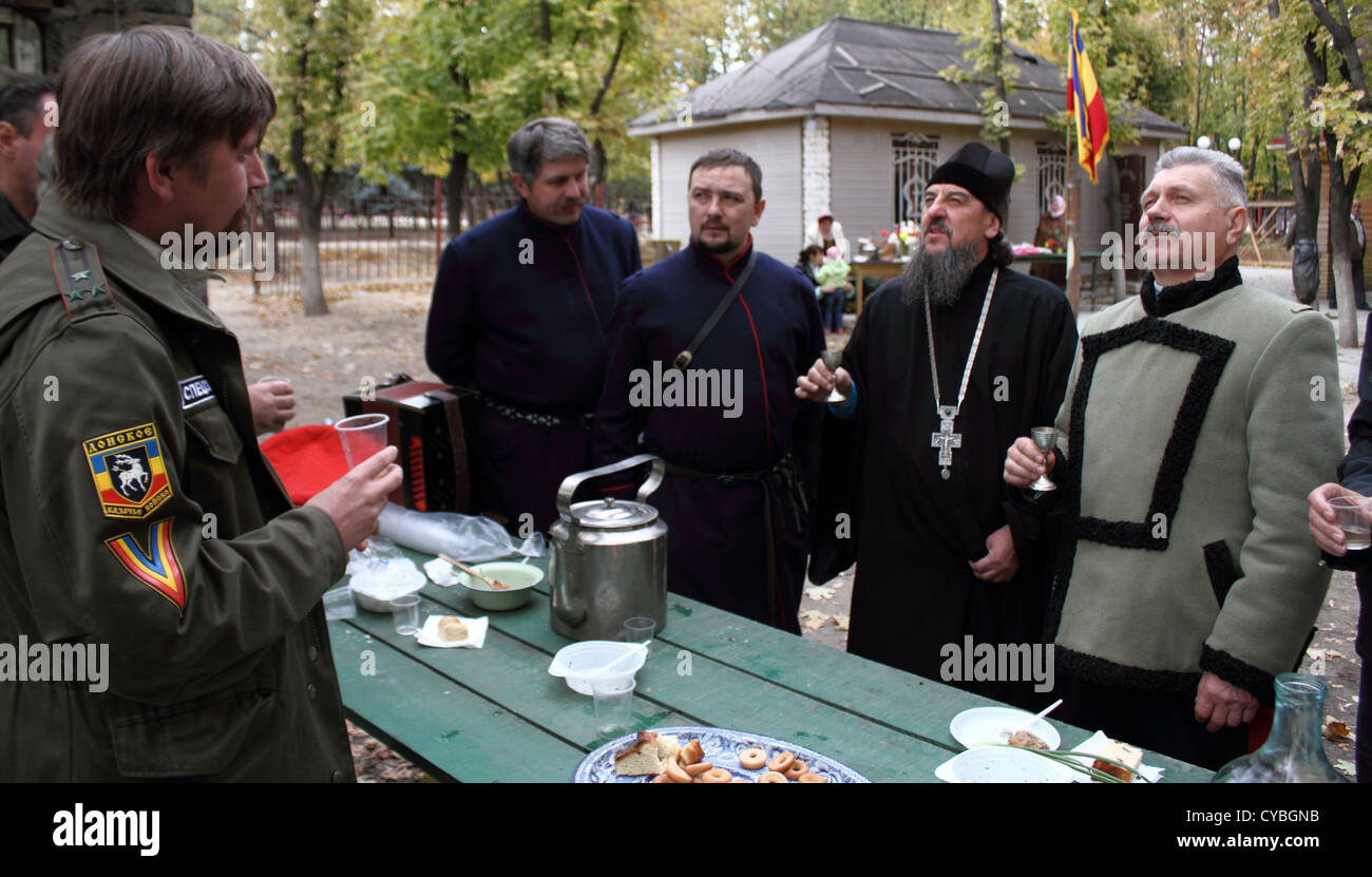 Le repas de fête des Cosaques du Don Banque D'Images