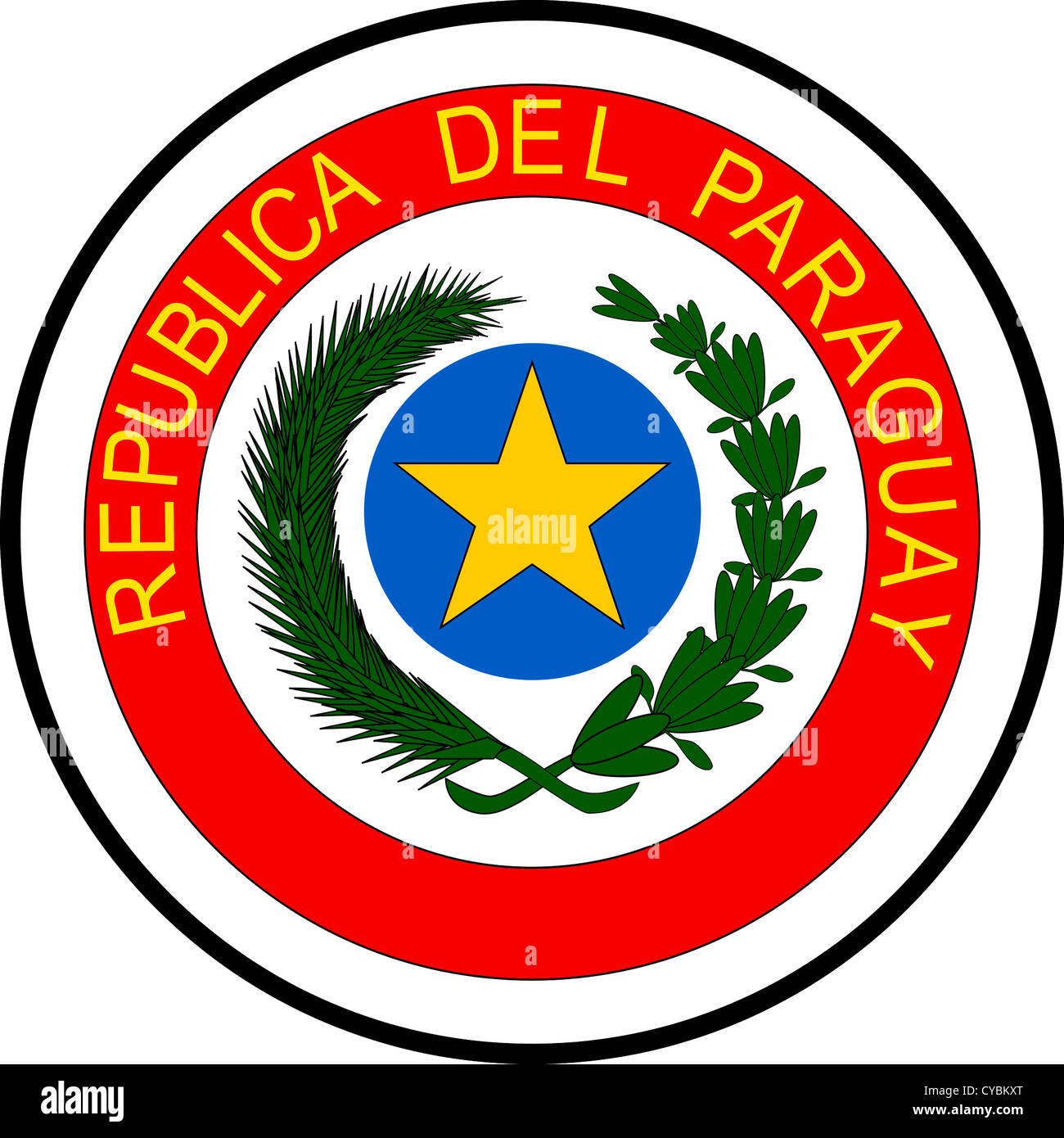 Armoiries de la République du Paraguay. Banque D'Images