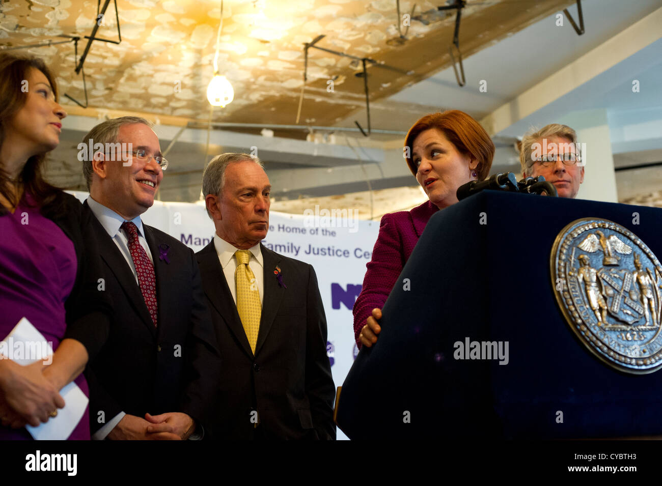 Annonce du début de la construction du quatrième New York City Family Justice Center à New York Banque D'Images