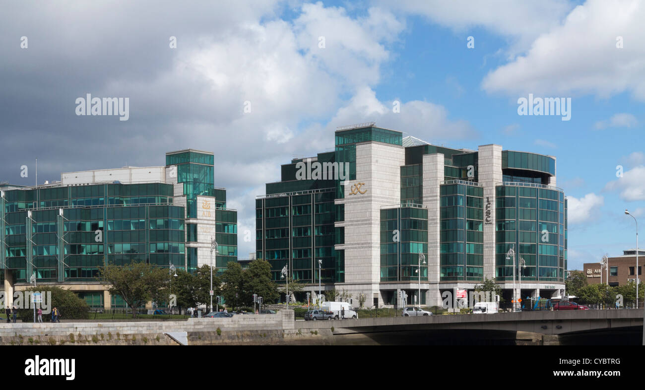 L'International Financial Services Centre (IFSC) bâtiments, accueil de banques mondiales, Dublin, Irlande Banque D'Images