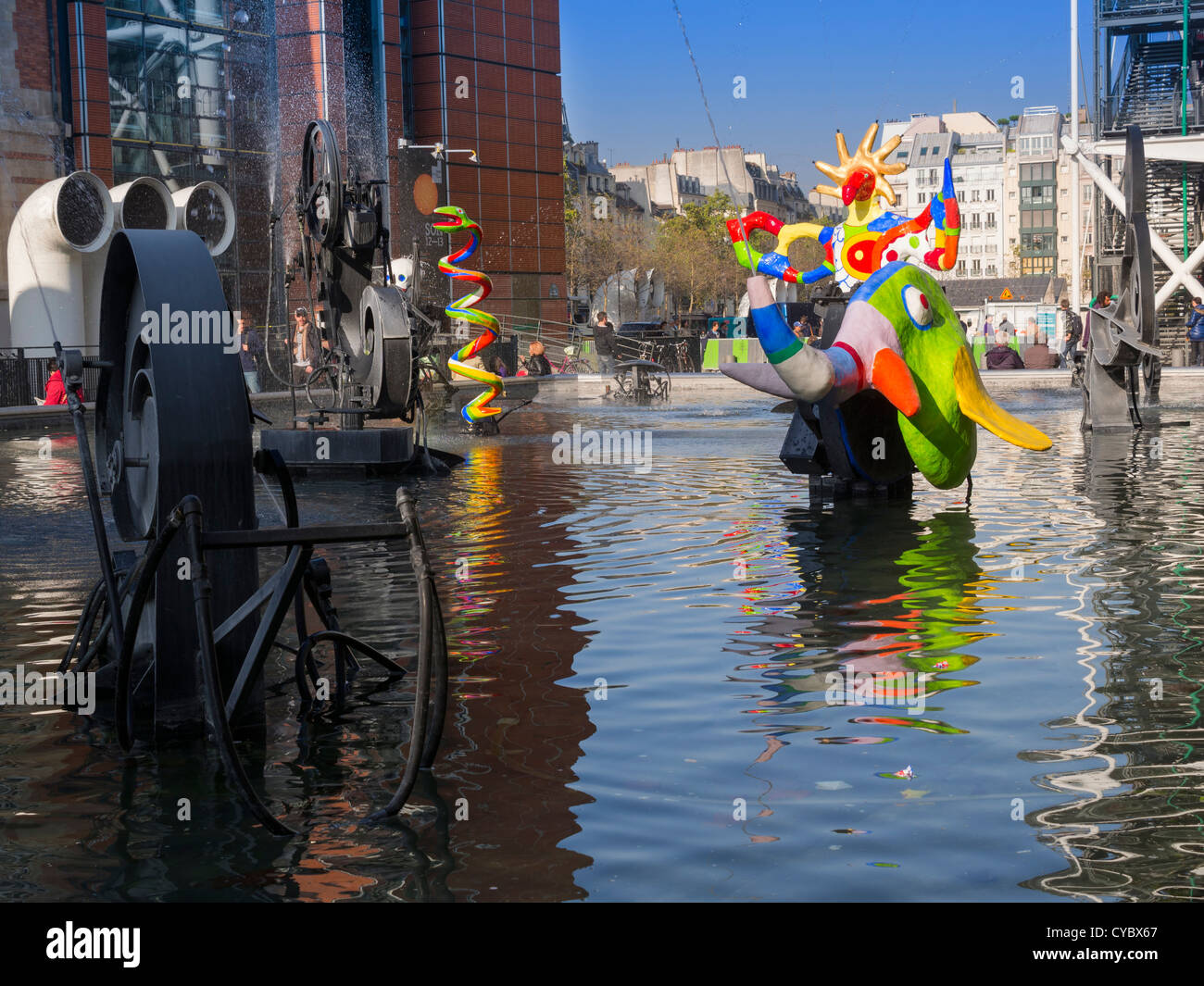 Fontaine Stravinsky, Paris. Banque D'Images