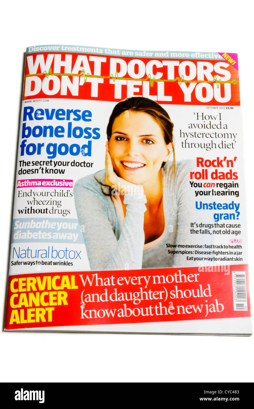 "Ce que les médecins ne vous dire', un magazine médecine pseudo-controverse lancée au Royaume-Uni en octobre 2012 Banque D'Images
