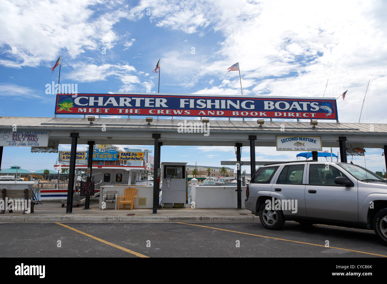 La location de bateaux de pêche bateau ligne city marina key west florida usa Banque D'Images