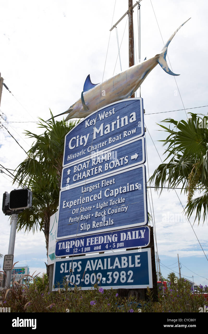 Entrée city marina key west florida usa Banque D'Images