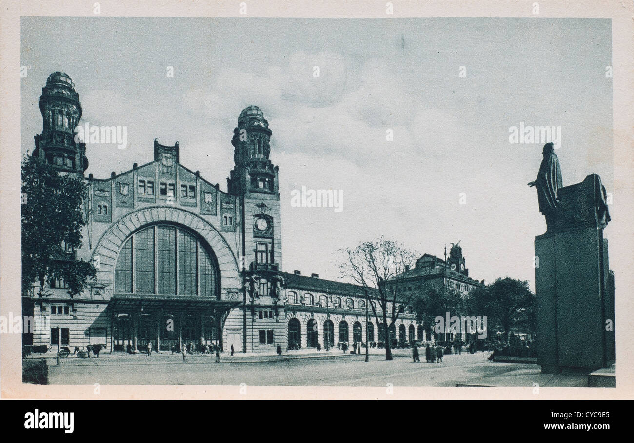 Dans une vieille carte postale Banque D'Images