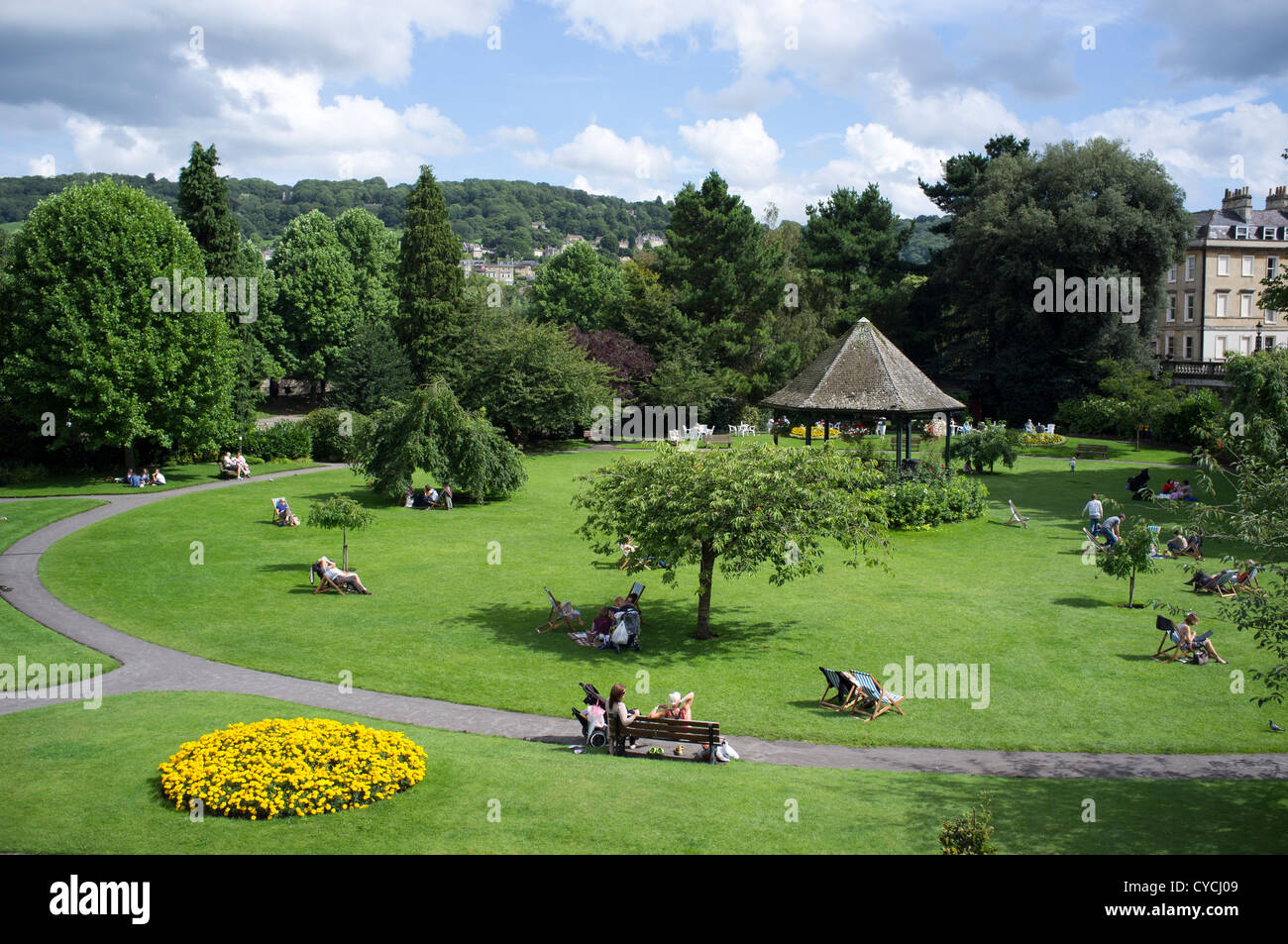 Jardins Parade Baignoire Banque D'Images