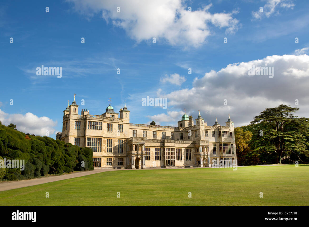 Audley End House et jardins en Essex, Angleterre. Banque D'Images