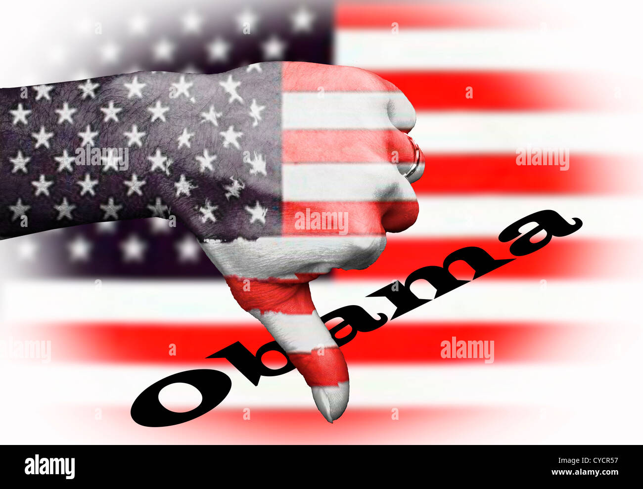 Vers le bas. C'est pour Obama, Obama pas pour président,remporte la course présidentielle à la maison blanche, Obama remporte une élection USA 2012 2008 Banque D'Images