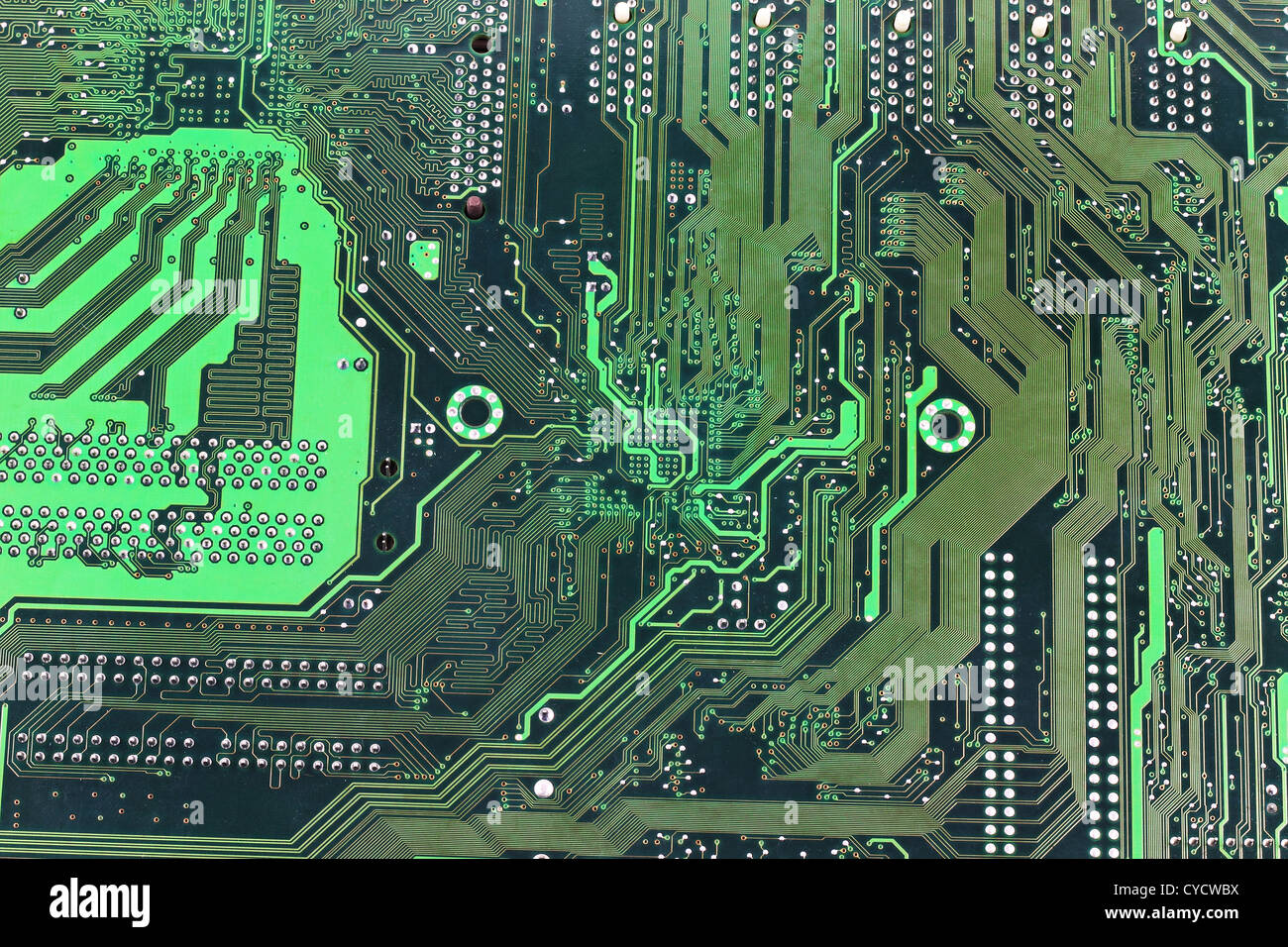 Gros plan de la haute technologie. Circuit imprimé avec des chemins pour les micro assemblée générale Banque D'Images