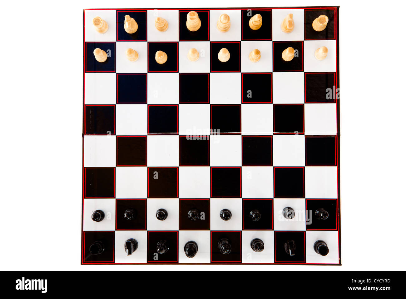 Pièces des échecs en noir et blanc l'article Banque D'Images
