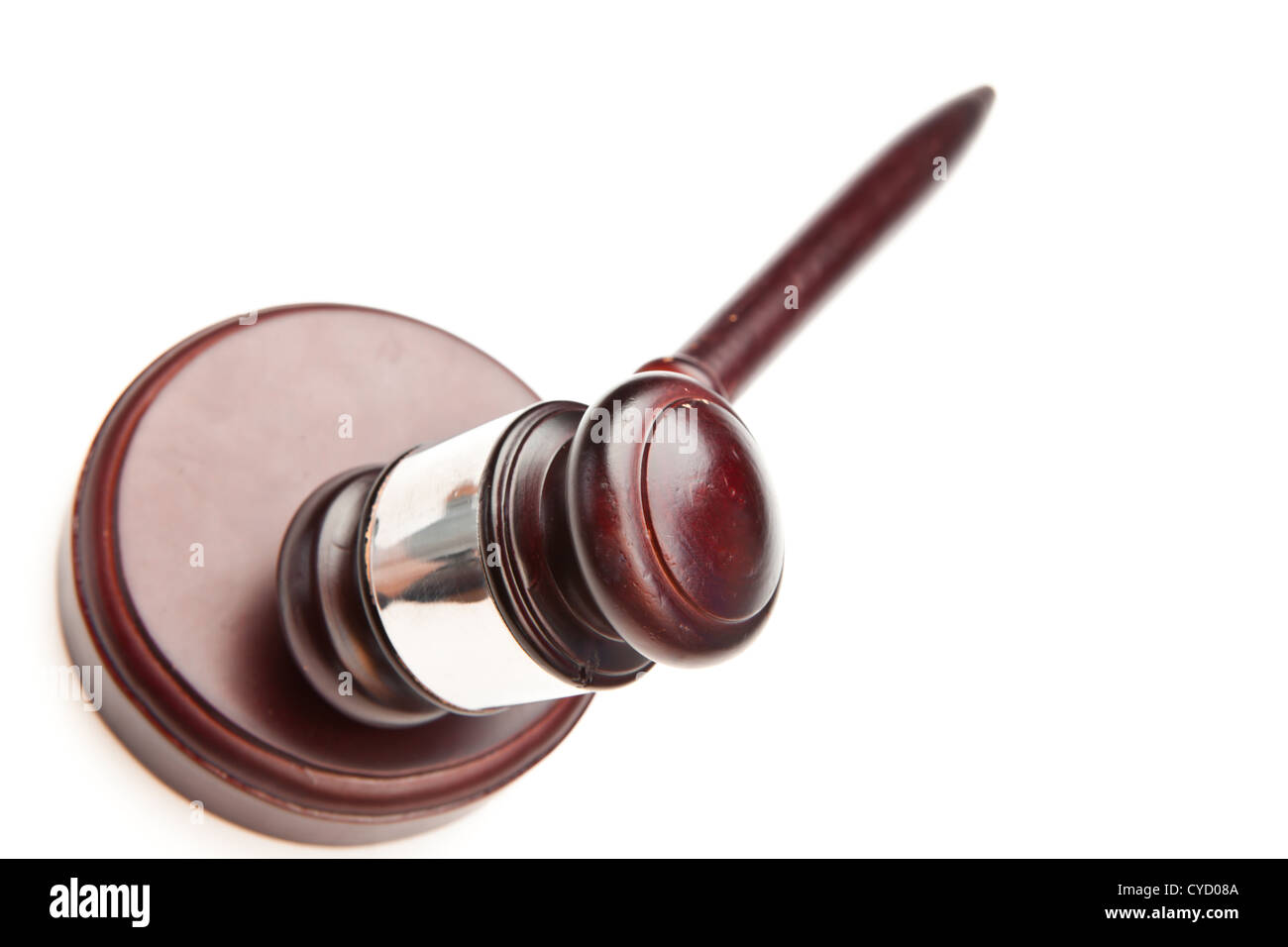 Brown wooden gavel Banque D'Images