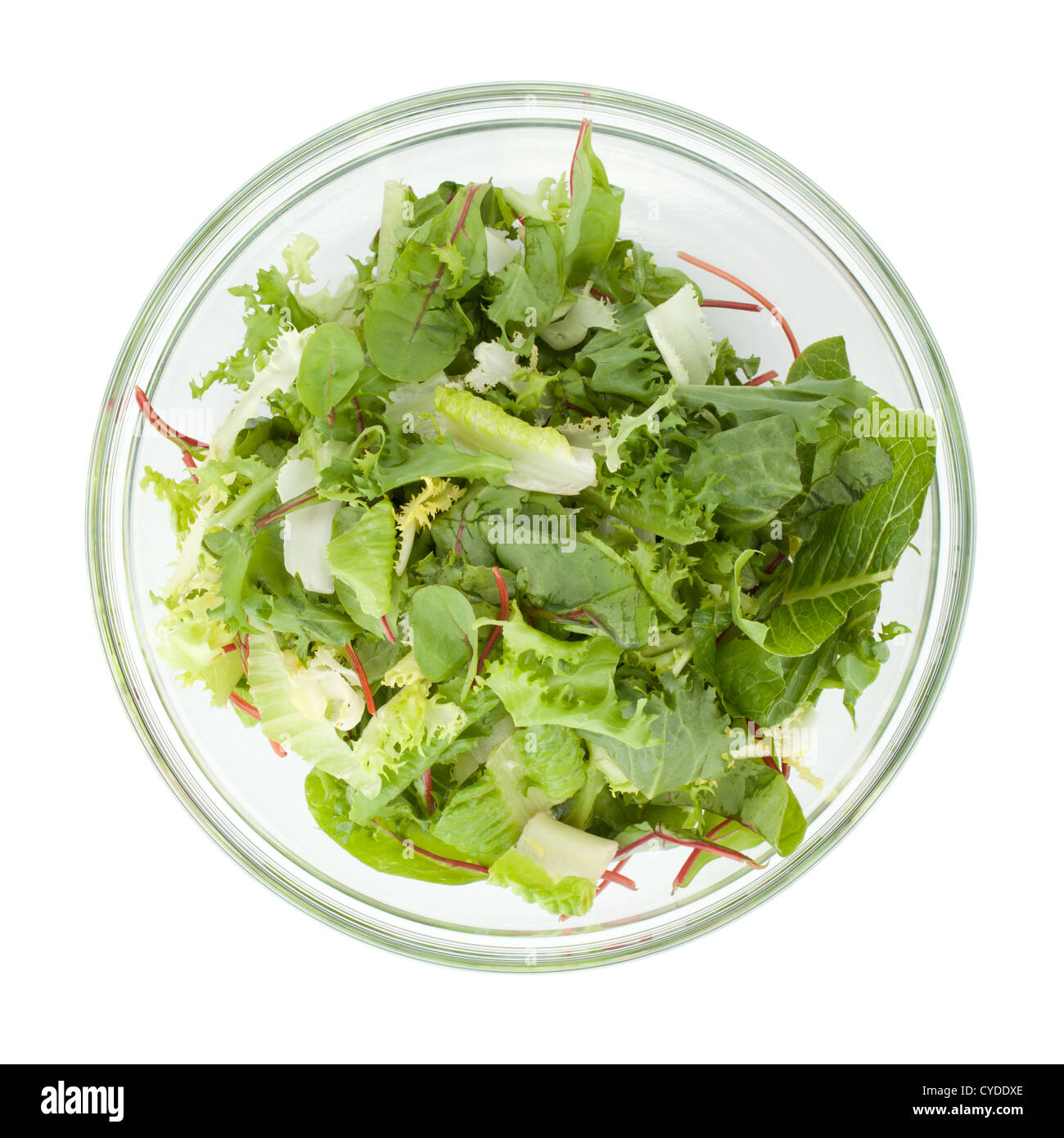 Salade verte en bonne santé. Vue ci-dessus. Isolé sur fond blanc Photo  Stock - Alamy