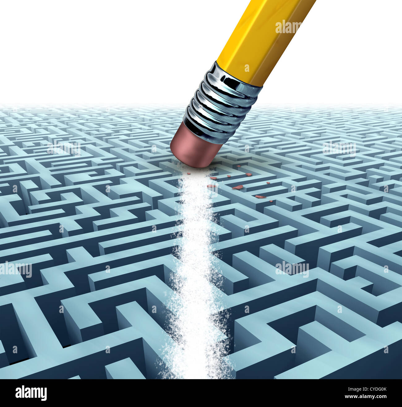 Résoudre un problème et trouver la meilleure solution créative à une dimesional trois compliqué et complexe labyrinthe bien Banque D'Images
