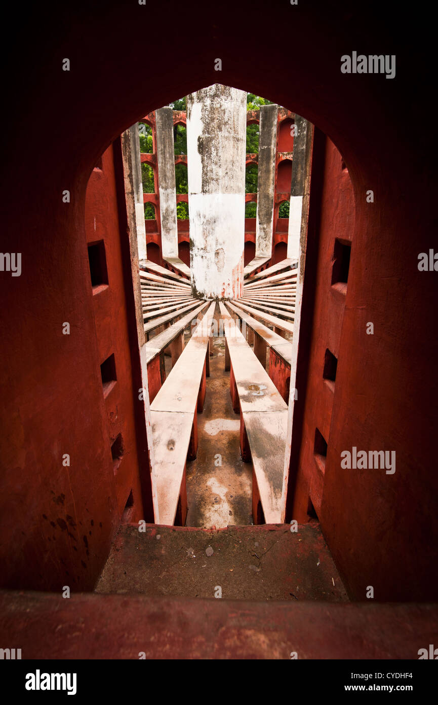 L'architecture ancienne.Détail. Jantar Mantar observatoire astronomique à Delhi, Inde Banque D'Images