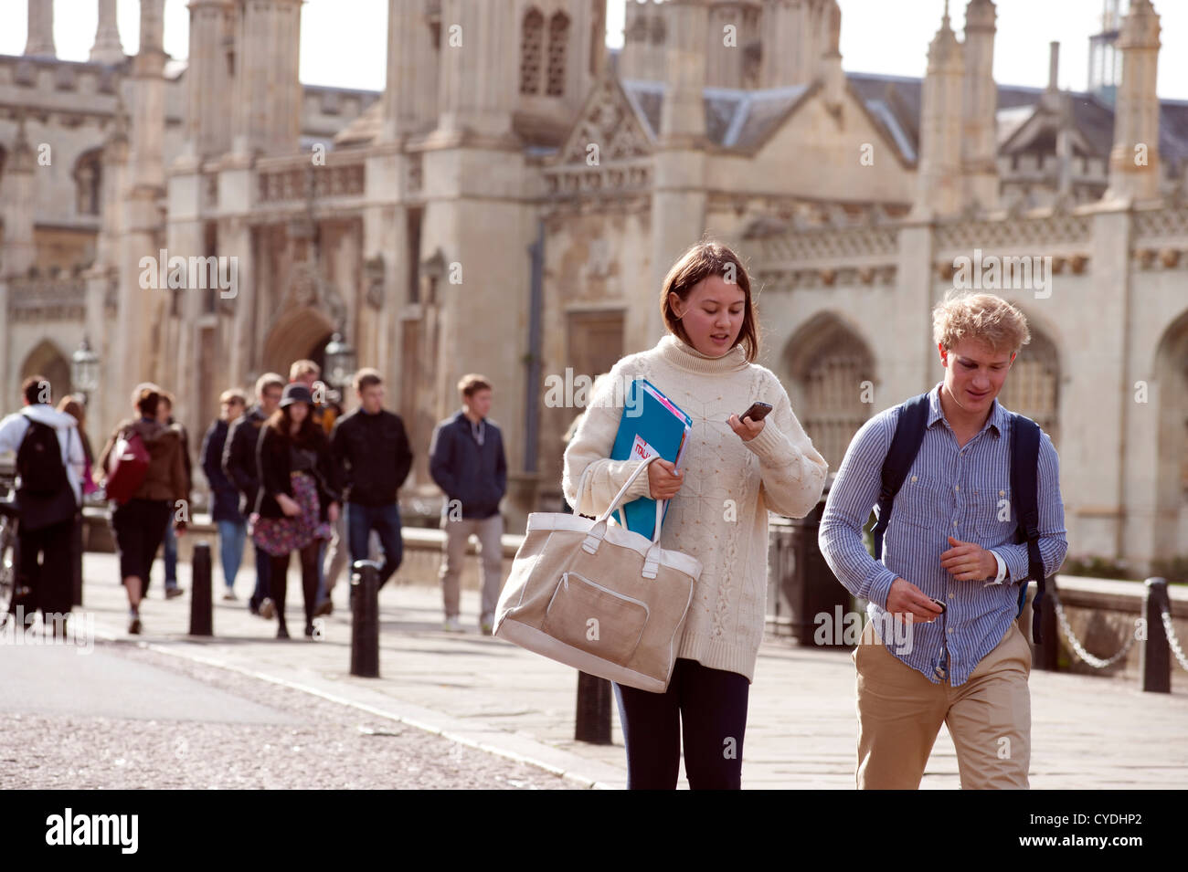 Étudiants de l'Université de Cambridge, Cambridgeshire, Angleterre, Royaume-Uni. 3-11-2012 Banque D'Images