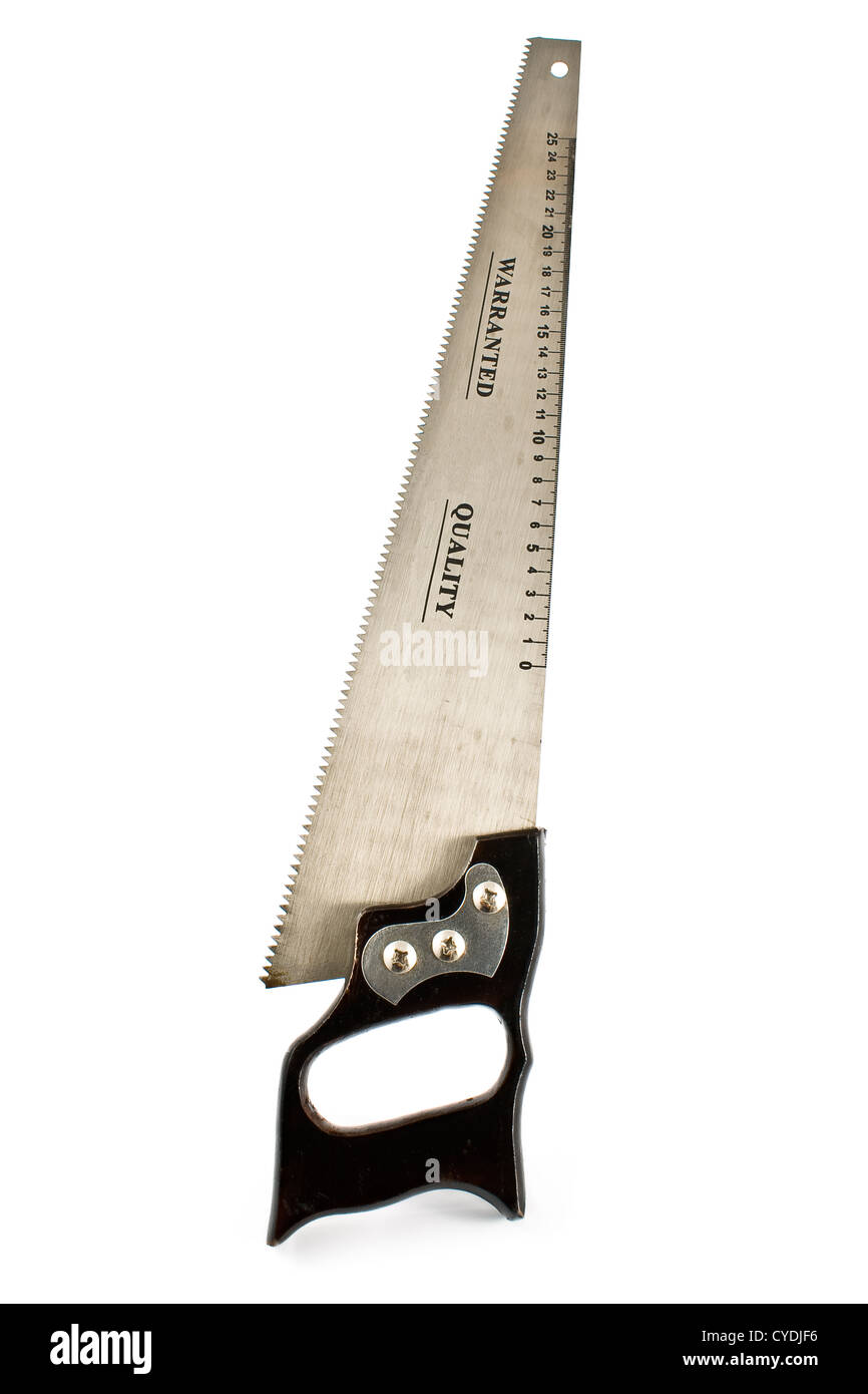 Scie à main isolated on white Banque D'Images