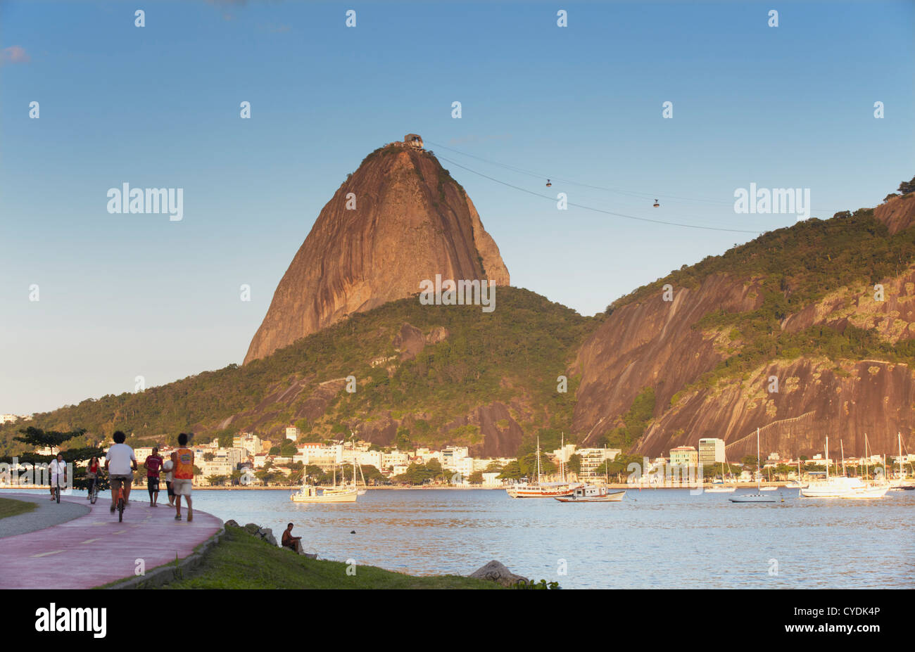 Botafogo Bay et mont du Pain de Sucre (Pao de Acucar), Rio de Janeiro, Brésil Banque D'Images