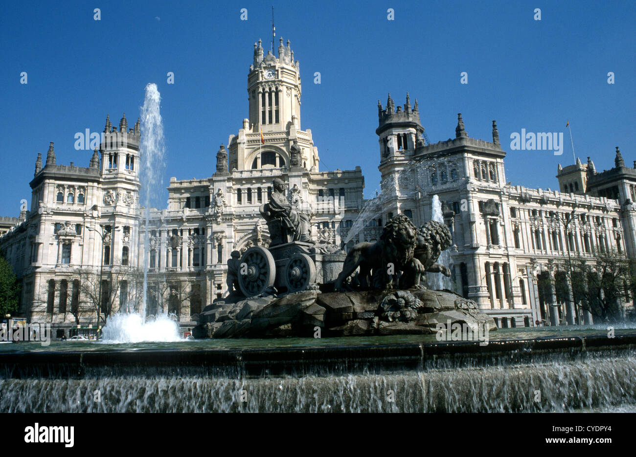 Le célèbre bureau de poste de Madrid, plus correctement appelé le Palacio de Comunicaciones, Banque D'Images