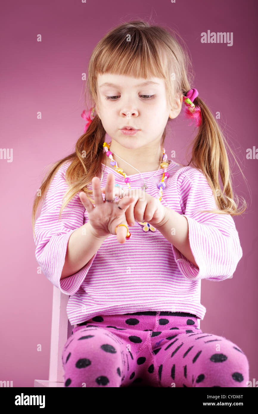 Lovely kid girl studio series Banque D'Images