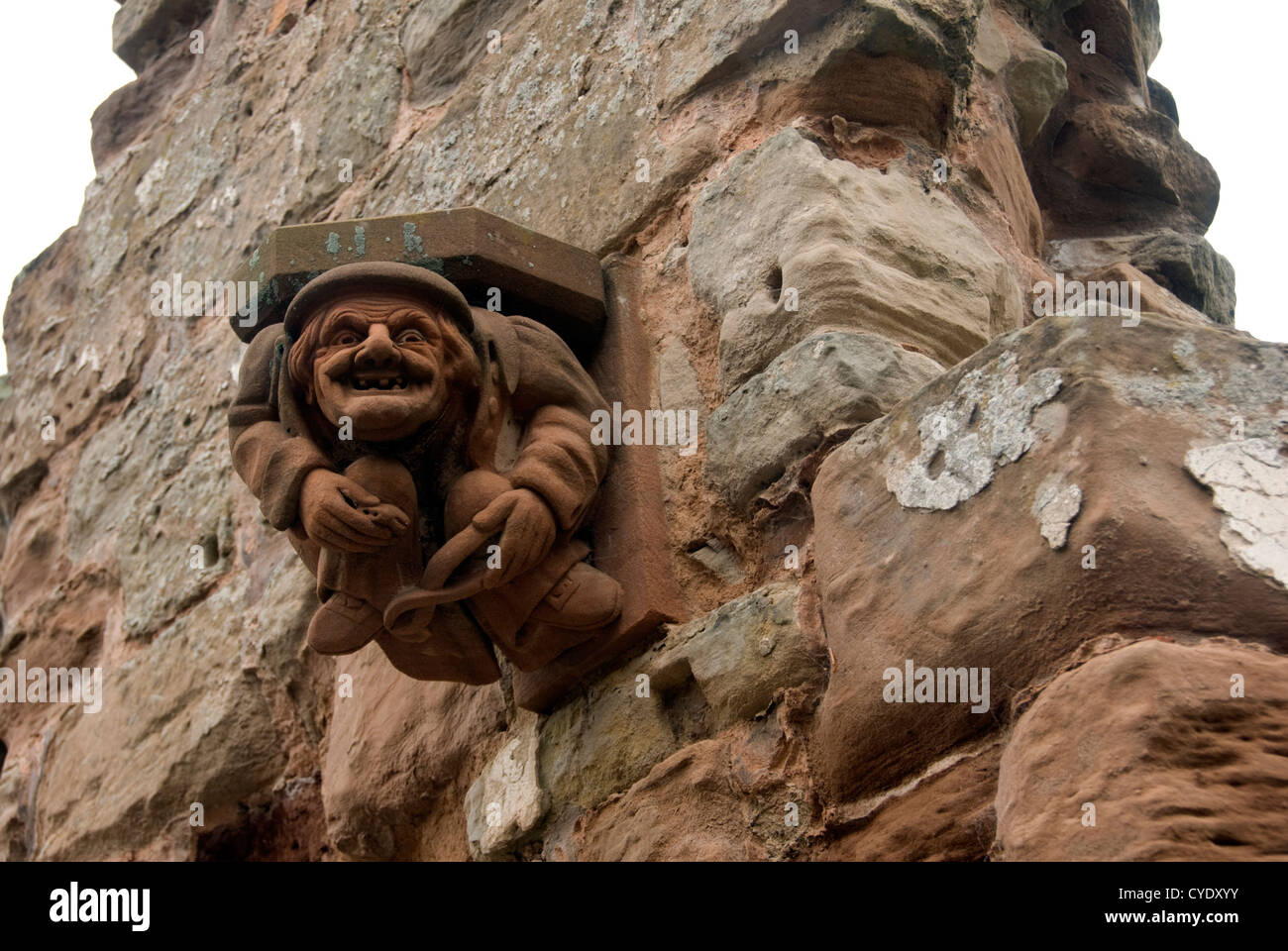 NOTTINHAMSHIRE ; ; ; OLLERTON NEWARK Rufford Abbey ; figure sculptée sur le mur intérieur de l'abbaye en ruine Banque D'Images
