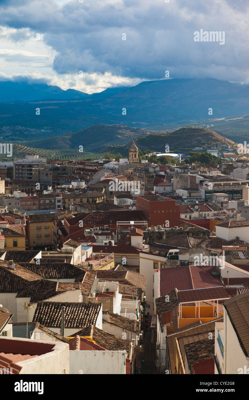 Espagne, Andalousie, région de la province de Jaén, Jaén, augmentation de la vue sur la ville Banque D'Images