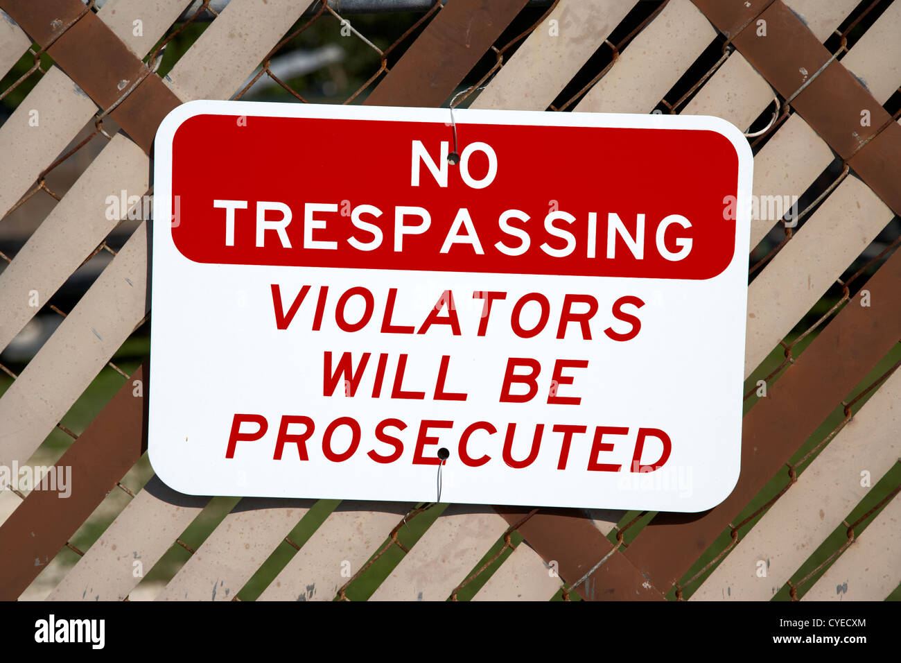 Entrée interdite les contrevenants seront poursuivis usa Banque D'Images