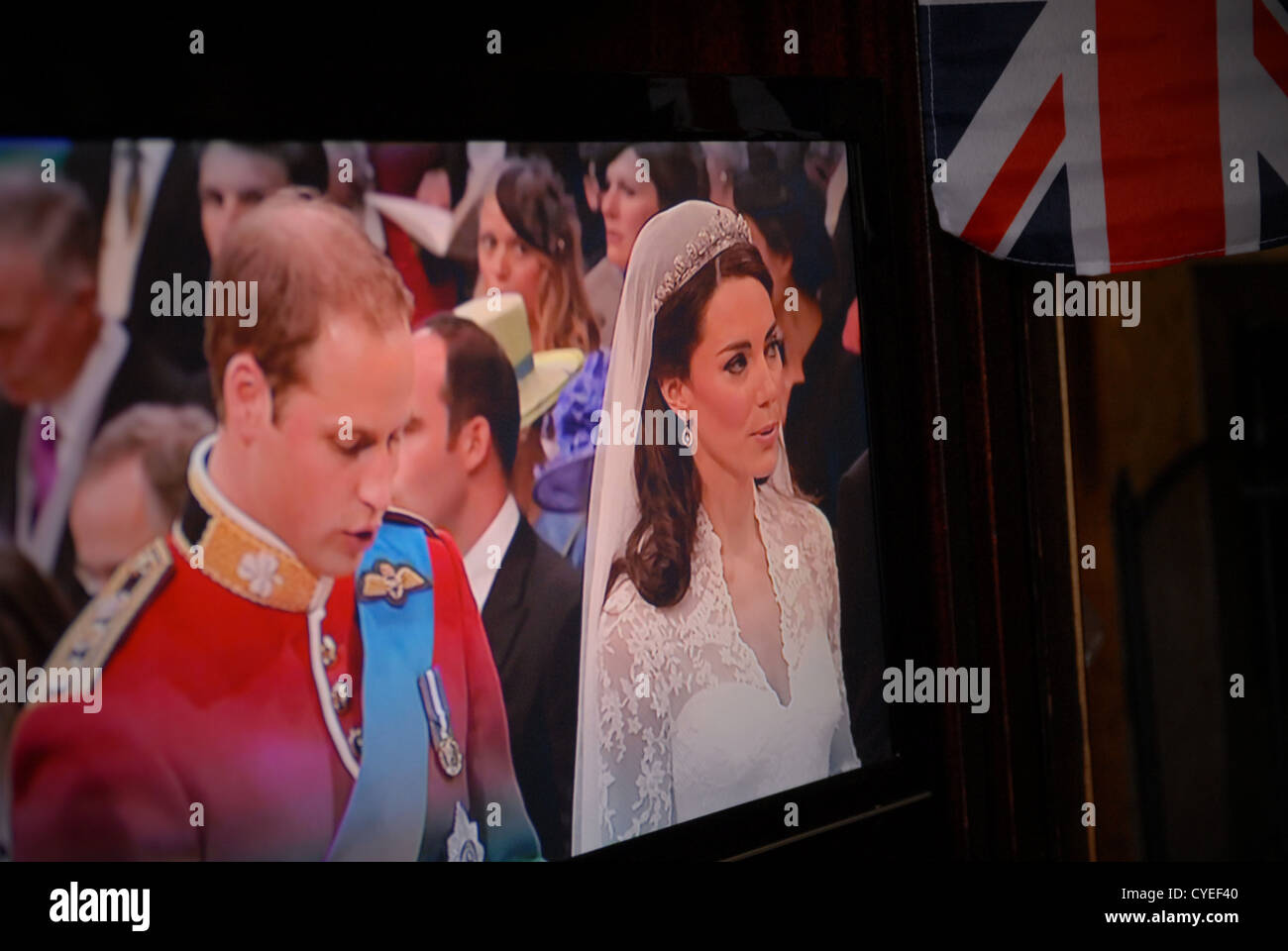 Mariage du Prince William et Catherine Middleton, duc et duchesse de Cambridge. Vendredi 29 avril 2011. TV / Nouvelle Capture. Banque D'Images