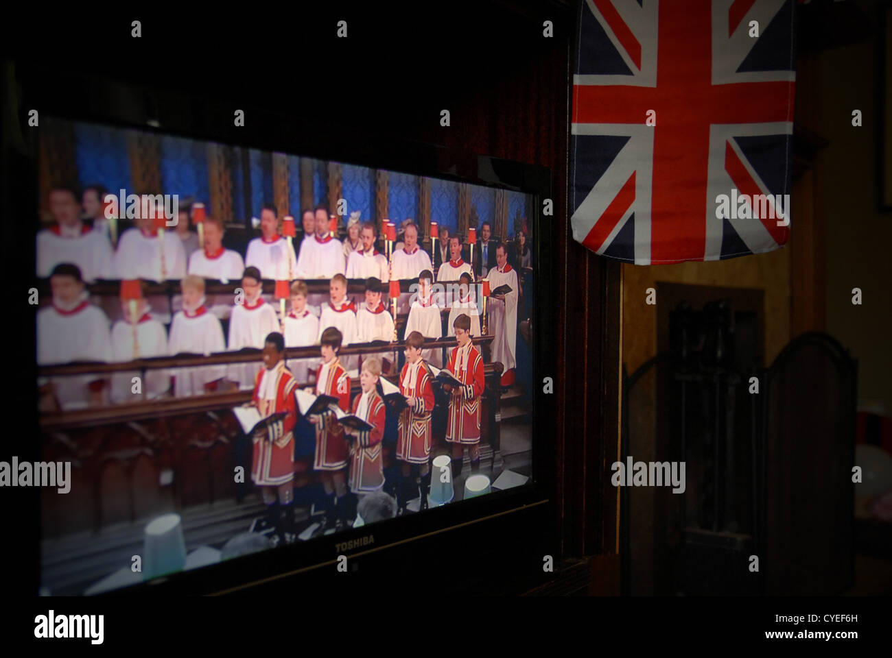 Mariage du Prince William et Catherine Middleton, duc et duchesse de Cambridge. Vendredi 29 avril 2011. TV / Nouvelle Capture. Banque D'Images