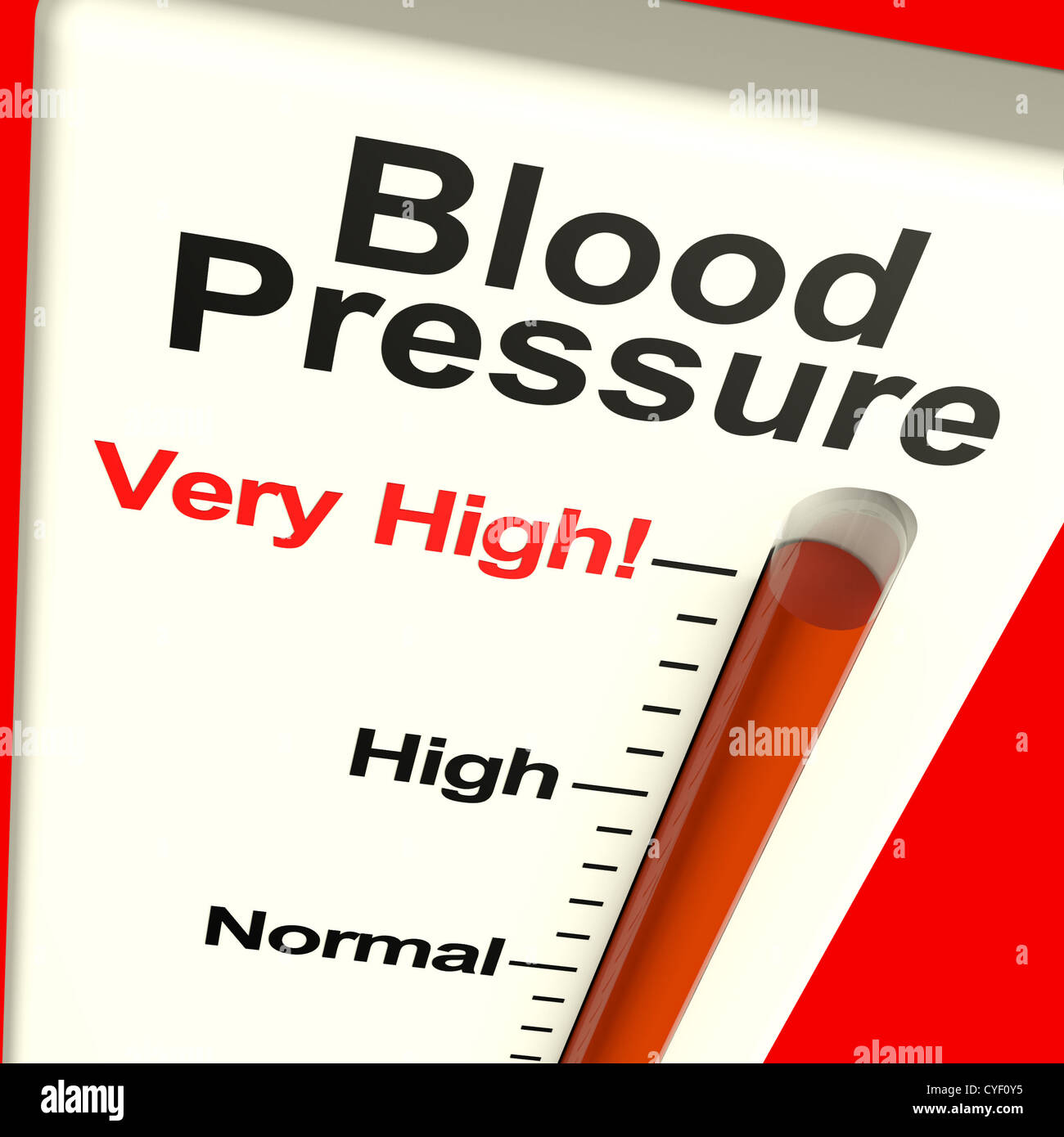 La haute pression sanguine montrant l'hypertension et beaucoup de stress Banque D'Images
