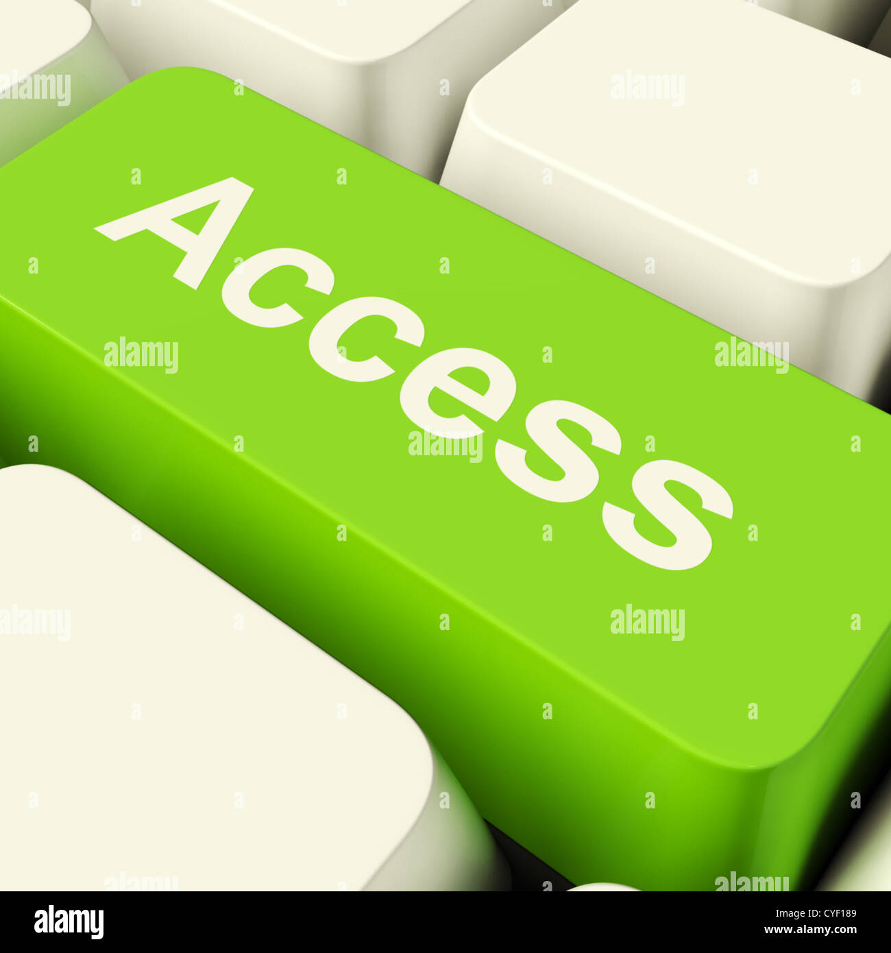 L'ordinateur d'accès à clé Sécurité et autorisations montrant vert Banque D'Images