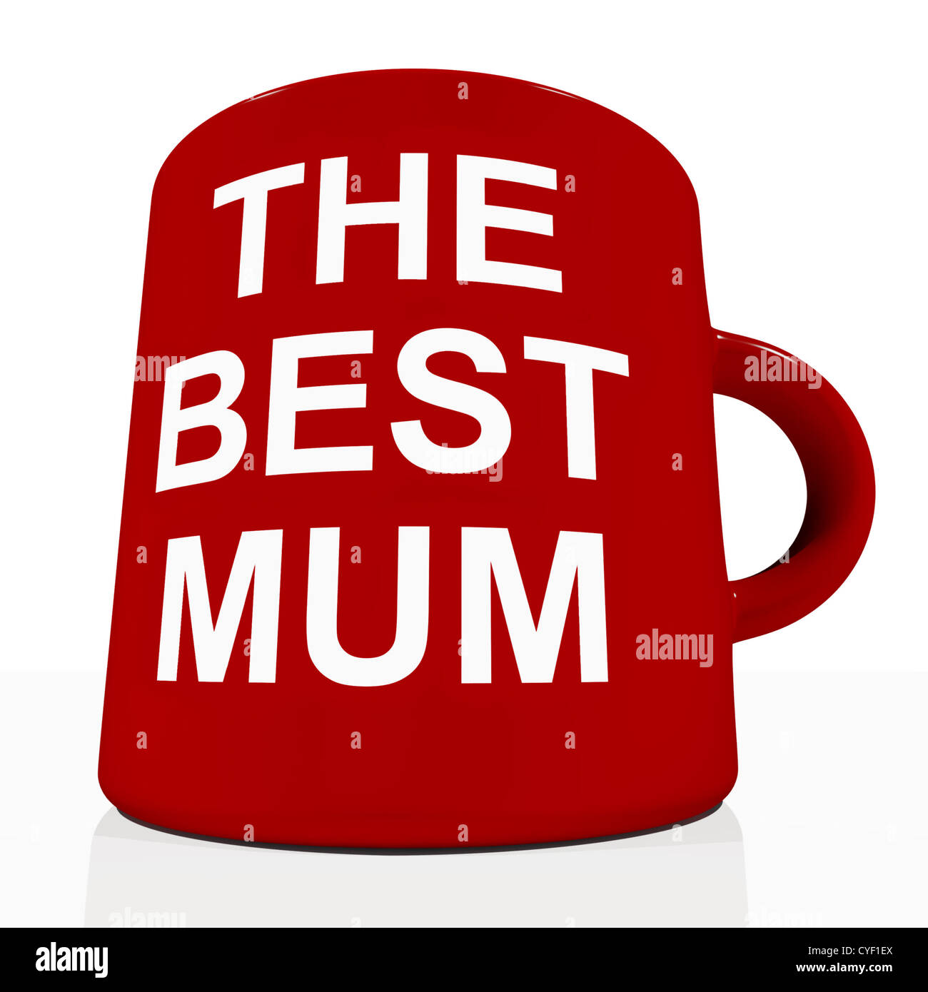 Meilleur rouge Mug Maman montrant mère amoureuse Banque D'Images