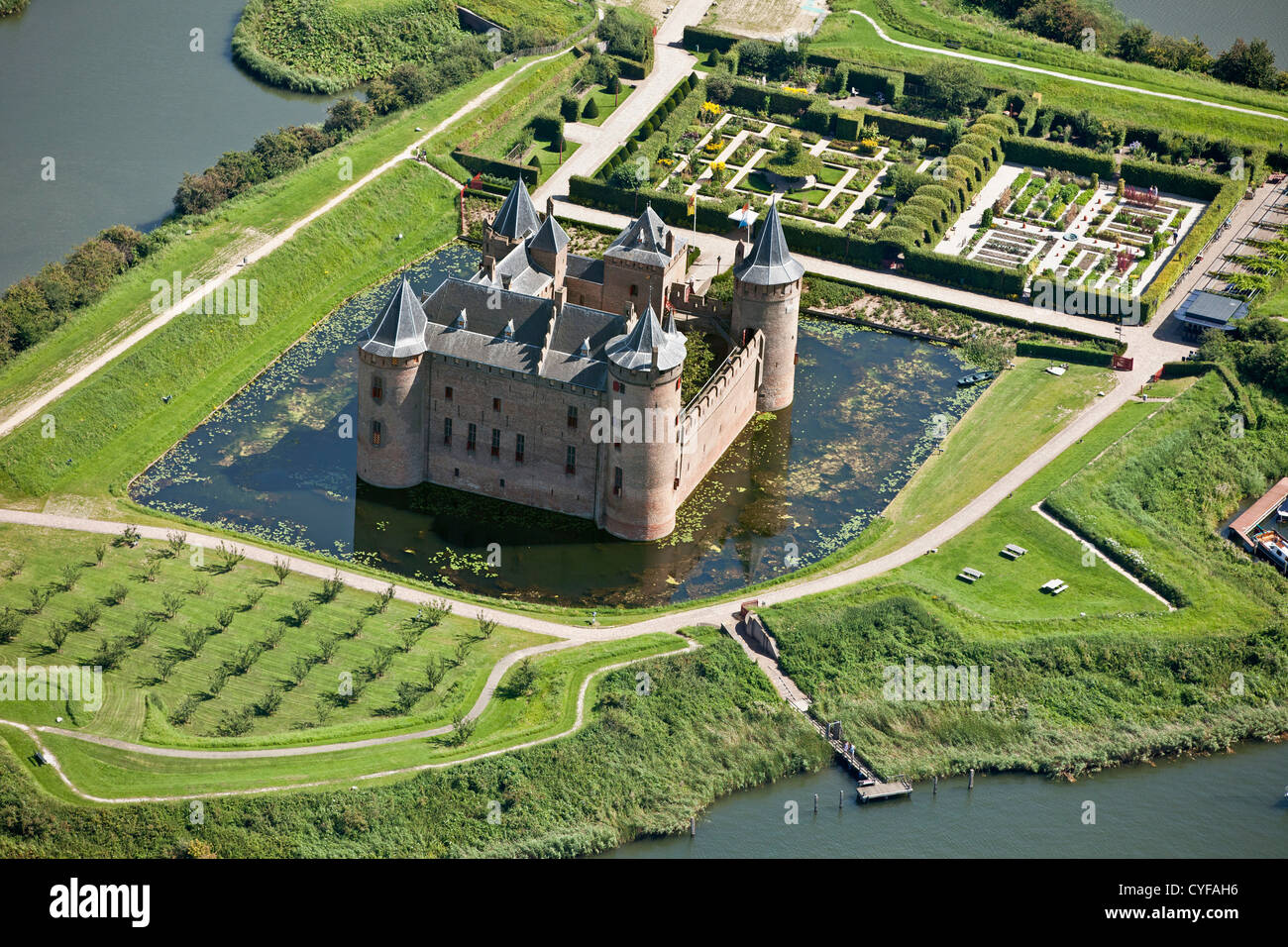 Les Pays-Bas, à Stockholm. Château Muiderslot. Vue aérienne. Banque D'Images