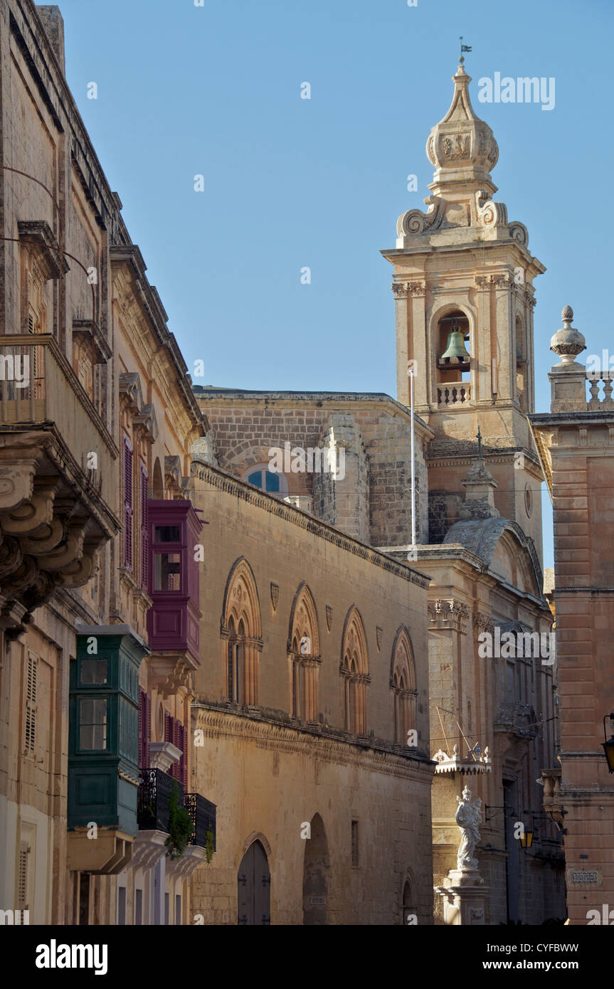 L'église des Carmélites, Mdina, Malte Banque D'Images
