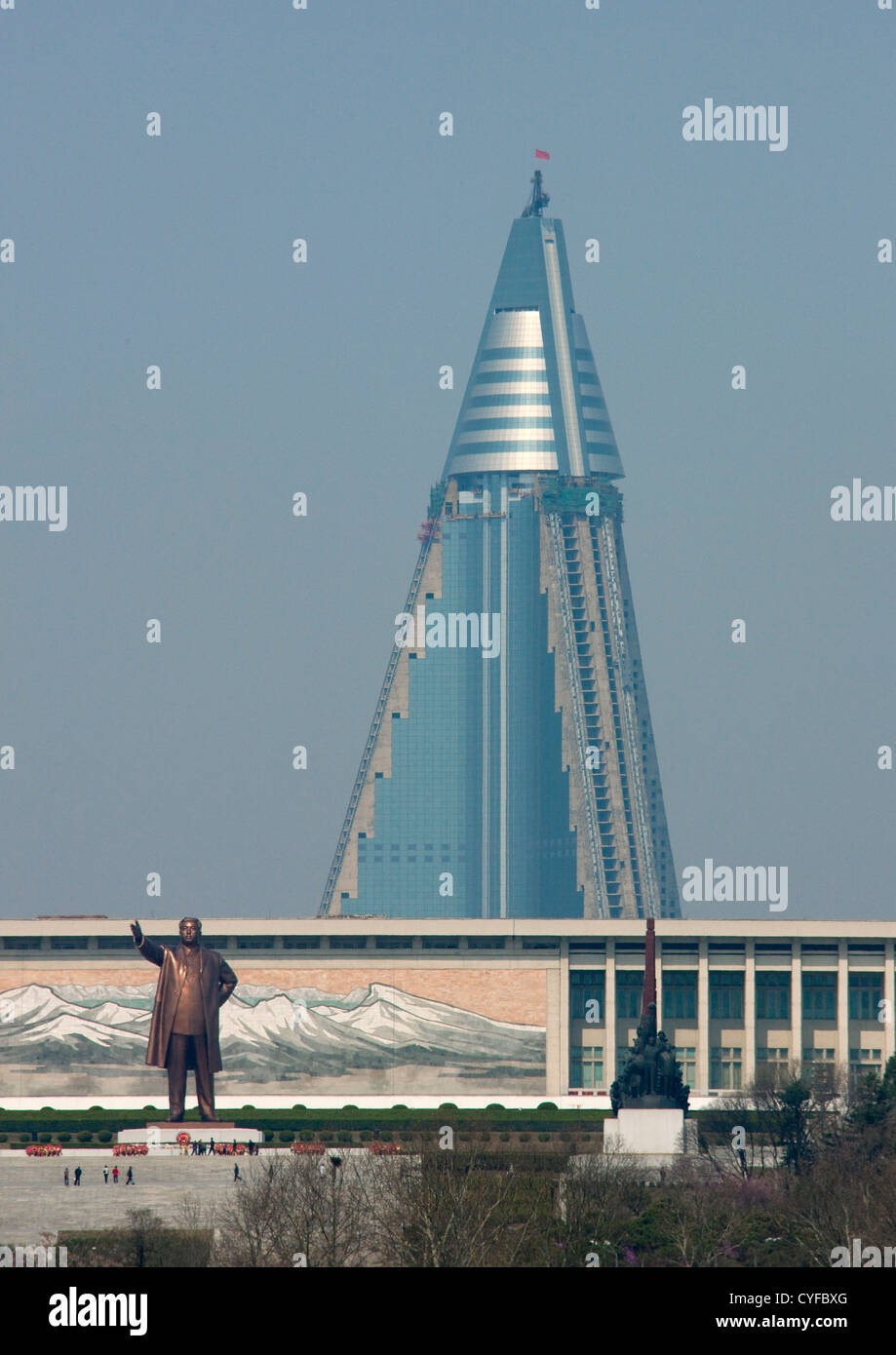 L'hôtel Ryugyong Hotel Kempinski, de Doom, Pyongyang, Corée du Nord Banque D'Images