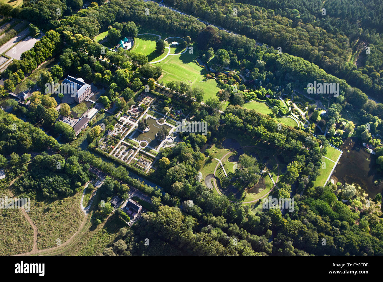 Les Pays-Bas, l'Arcen. Château et jardins. Vue aérienne. Banque D'Images