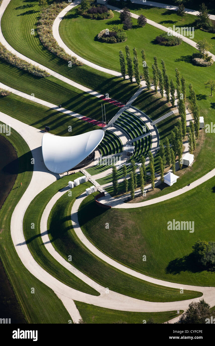 Les Pays-Bas, Venlo, FLORIADE, le monde Horticultural Expo 2012, une fois tous les 10 ans. Vue aérienne. L'amphithéâtre. Banque D'Images