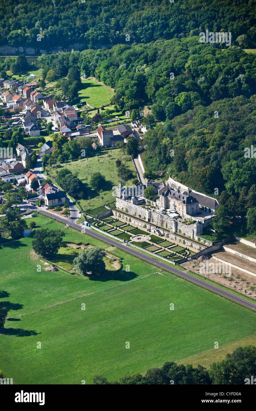 Les Pays-Bas, Maastricht, célèbre restaurant château Neercanne. Vue aérienne. Banque D'Images