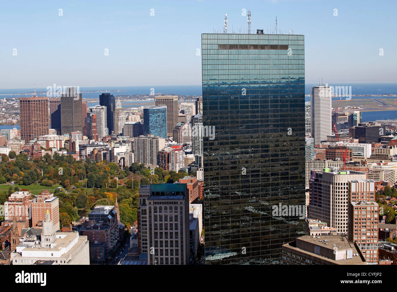 Vue générale aérienne de la skyline de Boston, Boston, Massachusetts, Nord Banque D'Images