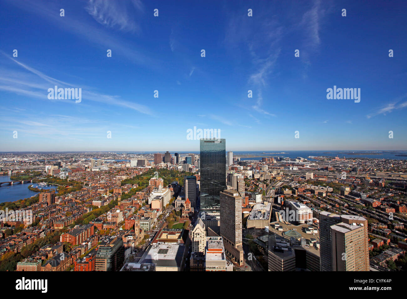 Vue générale aérienne de la skyline de Boston, Boston, Massachusetts, Nord Banque D'Images