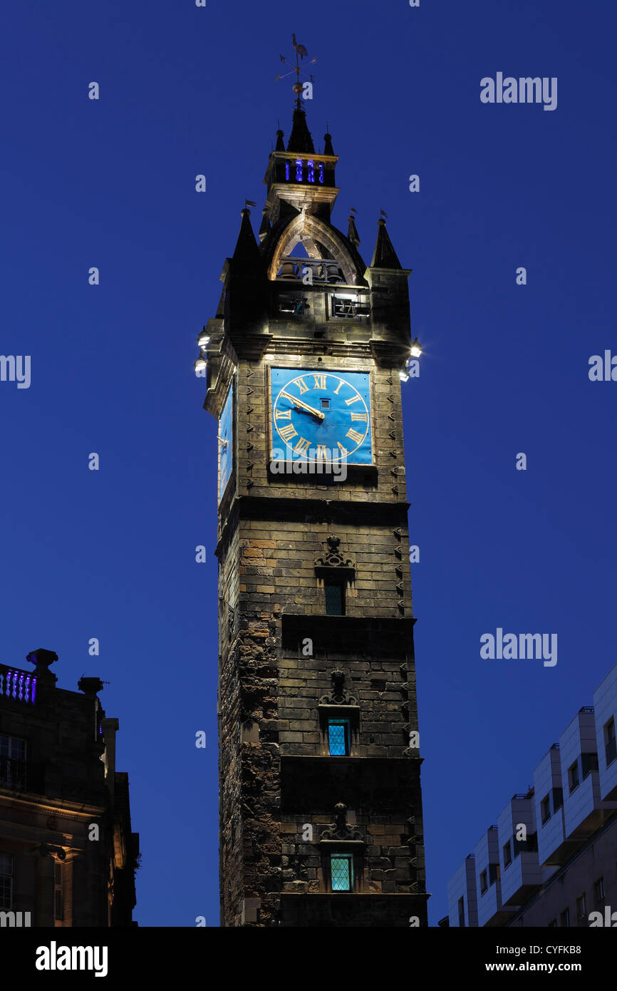 Tollbooth Steeple, Merchant City, Glasgow Cross, Écosse, Royaume-Uni Banque D'Images