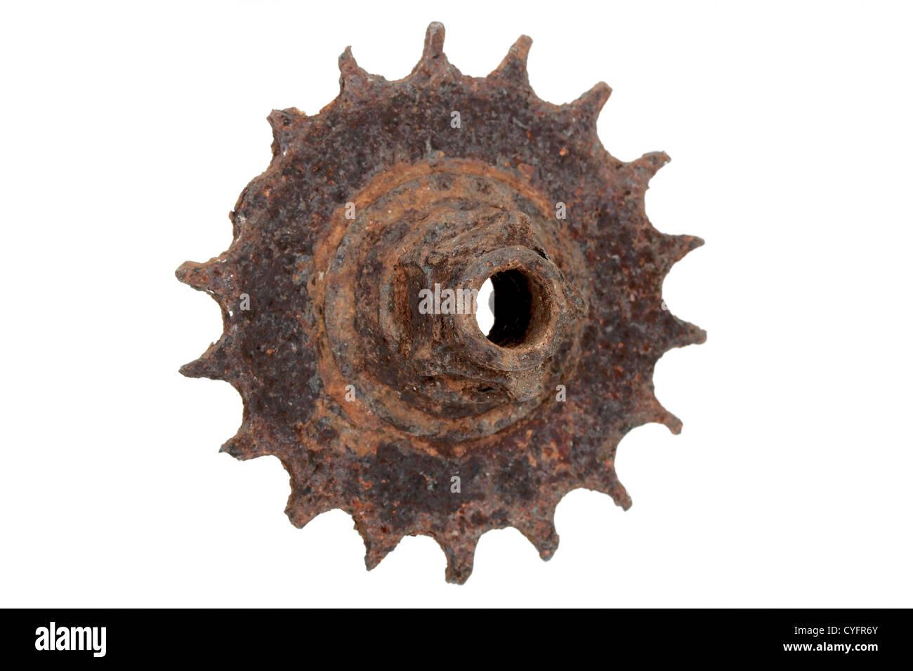 Old rusty, isolé sur fond blanc Banque D'Images