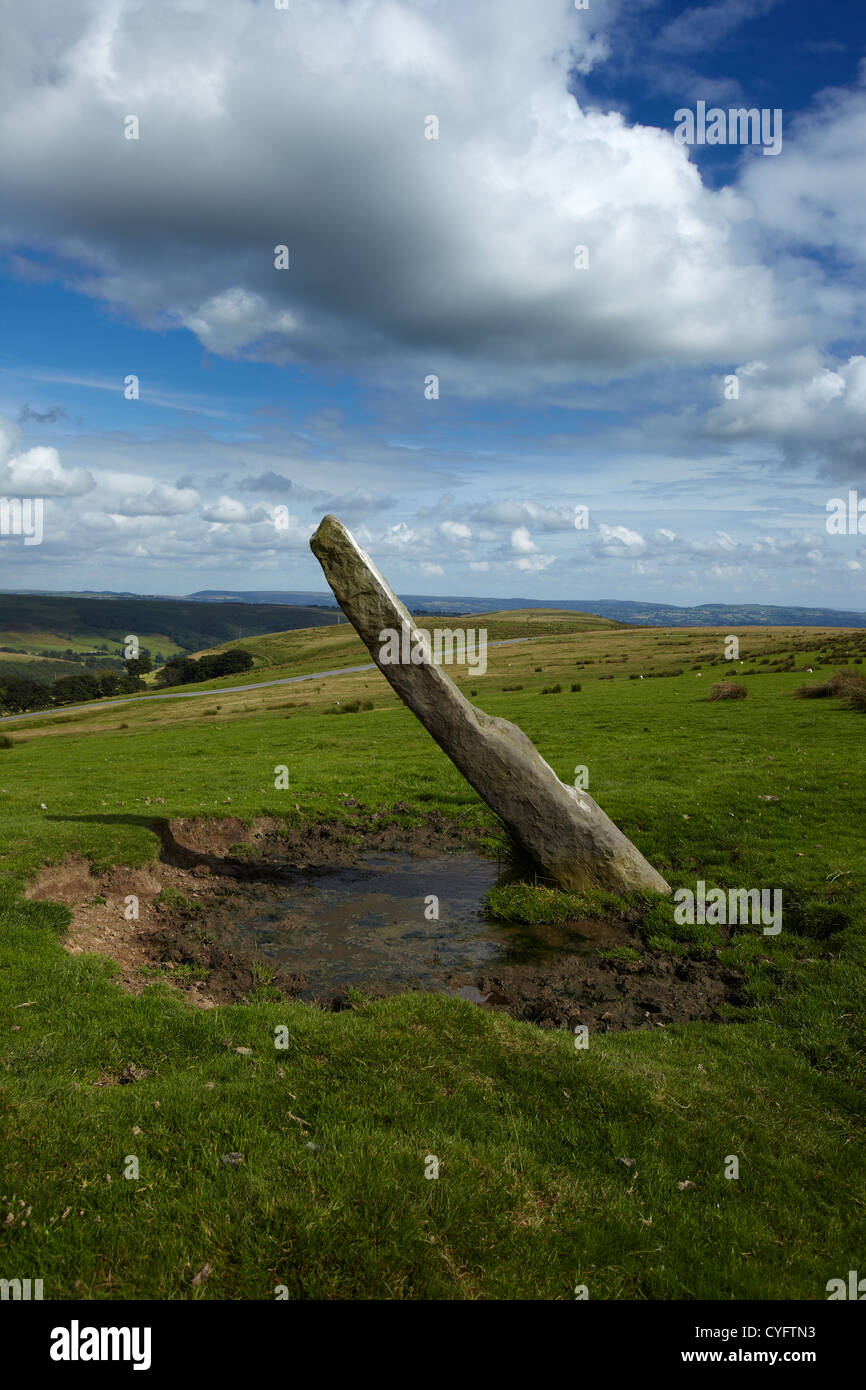 Gelligaer Standing Stone, Merthyr Tydfil, South Wales, UK Banque D'Images