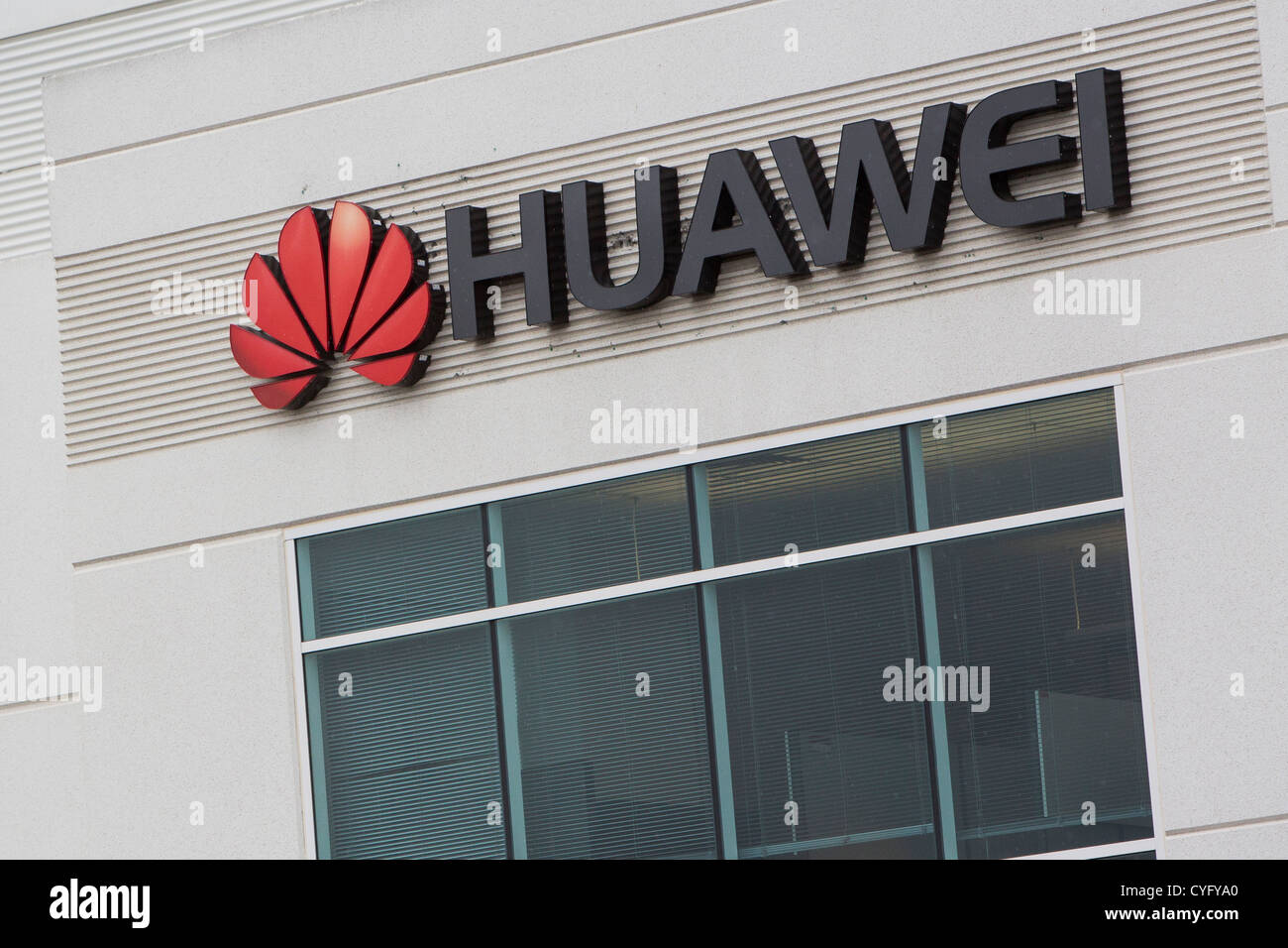 Un immeuble de bureaux occupés par l'entreprise chinoise Huawei Technologies. Banque D'Images