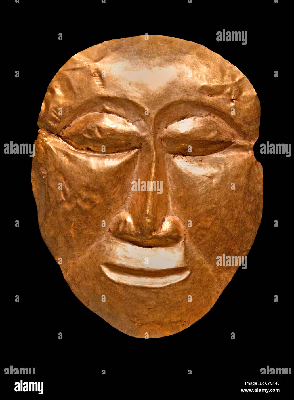 Javanais Central masque 8e - 9e siècle Or Java Indonésie Indonésie 15,2 cm Banque D'Images