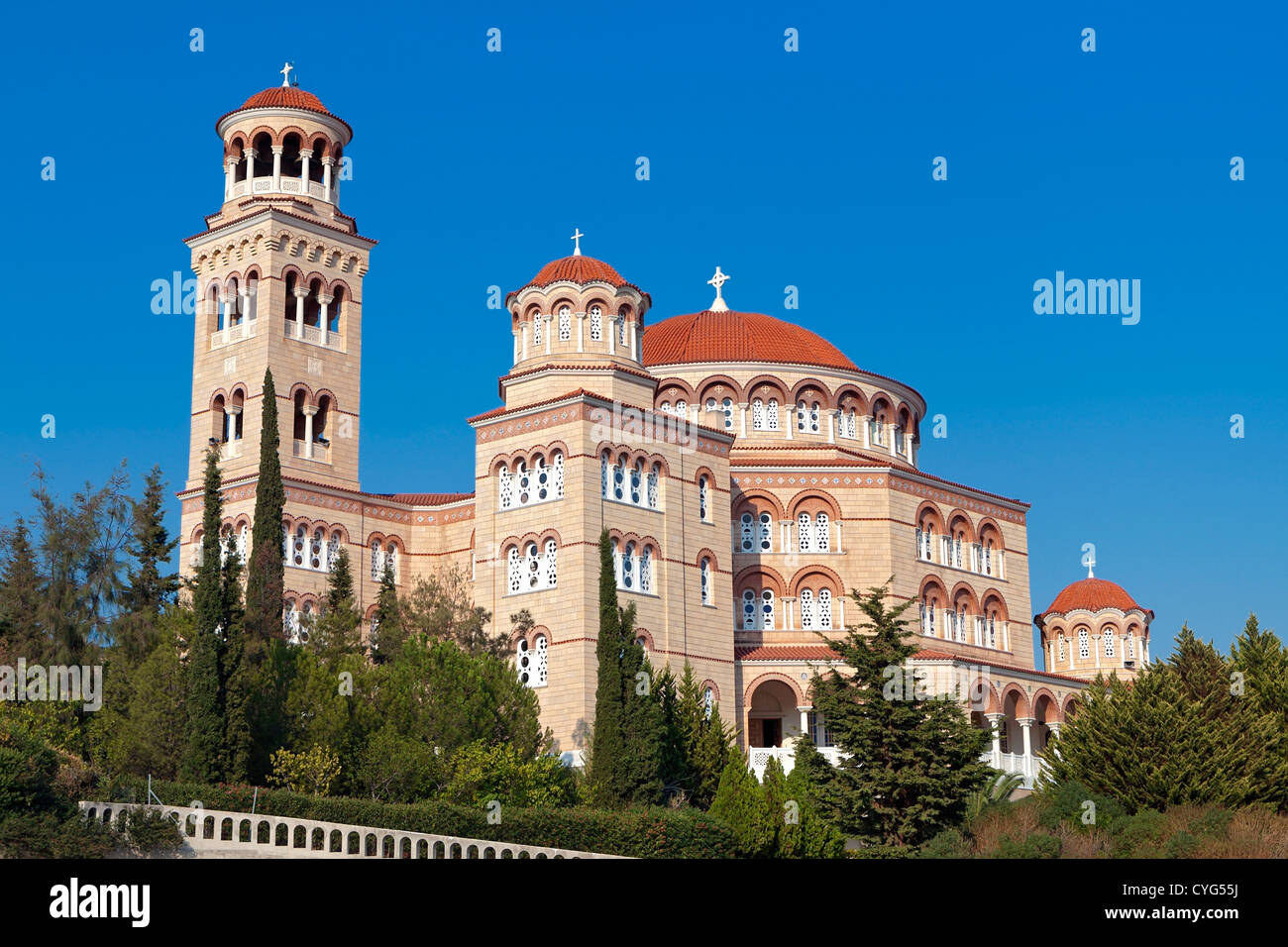 Église Saint Nektarios à l'île d'Egine en Grèce Banque D'Images