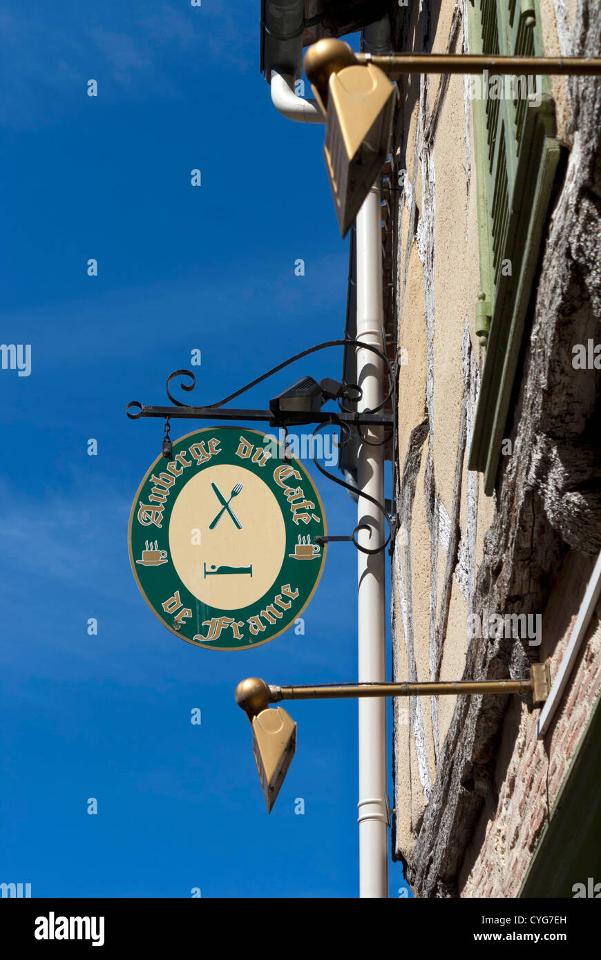 Cafe signer à Issigeac, dans la région de France Banque D'Images