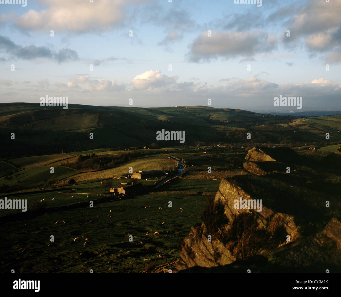 Des rochers près de Kettleshulme Windgather Whaley Bridge près de Derbyshire, Angleterre Banque D'Images